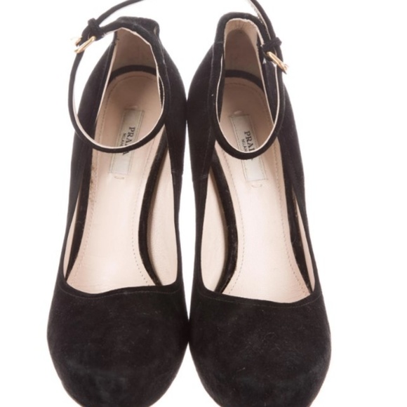 PRADA Suede Semi Pointed-Toe Pumps Size: 8.5 - Picture 3 of 5